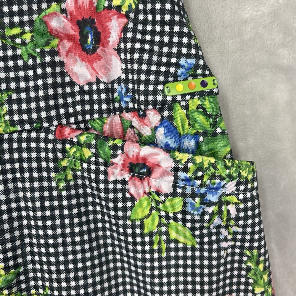 Swing Control Gingham Botanical Pull On Golf Skort Size 6 Preppy Clueless - Picture 3 of 13